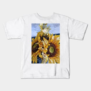 Sun Flower Day, Sun Flower Prints, Yellow Flower, Totes, Bedding, Bath, Kitchen Goods, Home Accents, Sun Flower Decor, Yellow floral Decor Kids T-Shirt